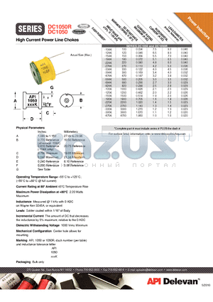 DC1050-155K datasheet - High Current Power Line Chokes