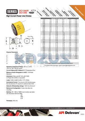 DC1390-155K datasheet - High Current Power Line Chokes