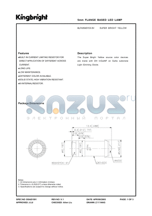 BLFA054SYCK-6V datasheet - 5mm  FLANGE  BASED  LED  LAMP