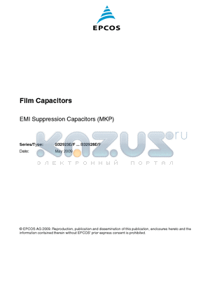 B32923E3225M189 datasheet - Film Capacitors EMI Suppression Capacitors (MKP)