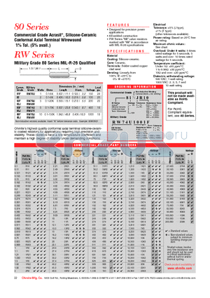 82NF250 datasheet - Military Grade 80 Series MIL-R-26 Qualified