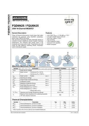 FQD6N25_08 datasheet - 250V N-Channel MOSFET