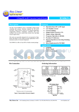B34063AEP datasheet - 1.5Amp DC-to-DC Converter Control Circuit