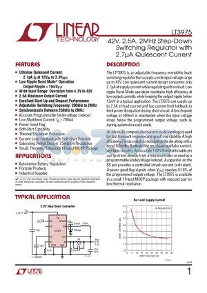 B340A datasheet - 42V, 2.5A, 2MHz Step-Down Switching Regulator with 2.7lA Quiescent Current