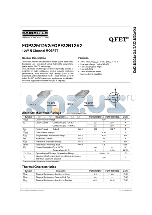 FQP32N12V2 datasheet - 120V N-Channel MOSFET