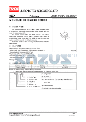 82XXG-X-AF5-R datasheet - MONOLITHIC IC 82XX SERIES