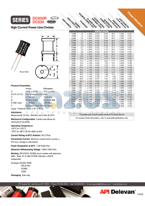 DC630R-333K datasheet - High Current Power Line Chokes