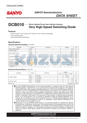 DCB010 datasheet - Very High-Speed Switching Diode