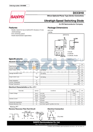 DCC010_9806 datasheet - Ultrahigh-Speed Switching Diode