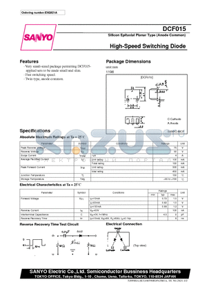 DCF015 datasheet - High-Speed Switching Diode