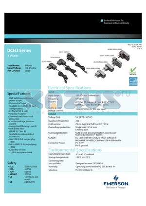 DCH3-050EU-0001 datasheet - Switching wallmount power supply