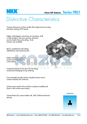 FR01KC16PB-S datasheet - 10mm DIP Rotaries