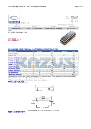 835-IF65.0M-F datasheet - 835-IF65.0M-F