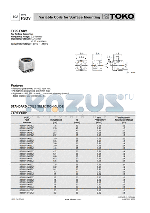 836EN-0205Z datasheet - Variable Coils for Surface Mounting