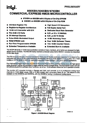 8397BH datasheet - COMMERCIAL/EXPRESS HMOS MICROCONTROLLER