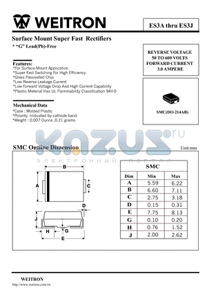 ES3D datasheet - Surface Mount Super Fast Rectifiers