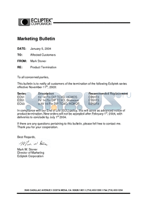 ES5115C-12.800M datasheet - 4.5mmHEIGHT THRU-HOLE SINEWAVE TCXO