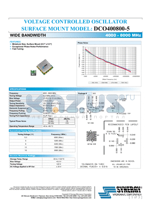 DCO400800-5 datasheet - VOLTAGE CONTROLLED OSCILLATOR