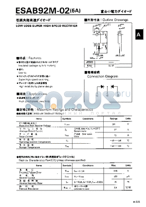 ESAB92M-02 datasheet - LOW LOSS SUPER HIGH SPEED RECTIFIER