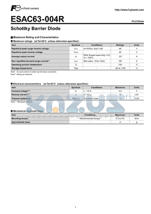 ESAC63-004R_10 datasheet - Schottky Barrier Diode