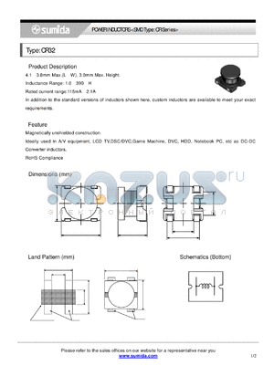 CR32 datasheet - POWER INDUCTORS <SMD Type: CR Series>