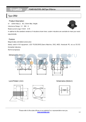 CR32NP-3R3MB datasheet - POWER INDUCTORS <SMD Type: CR Series>