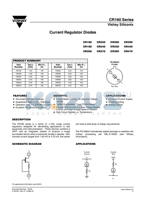 CR390 datasheet - Current Regulator Diodes