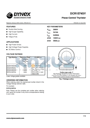 DCR1574SY24 datasheet - Phase Control Thyristor