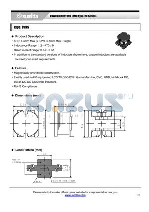 CR75NP-100KB datasheet - POWER INDUCTORS <SMD Type: CR Series>