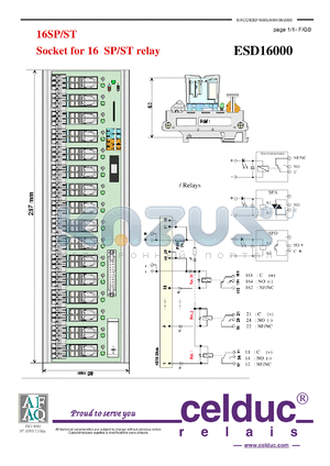 ESD16000 datasheet - Socket for 16 SP/ST relay