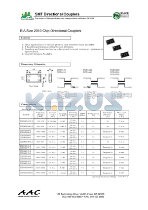 DCS3120-09-G datasheet - SMT Directional Couplers