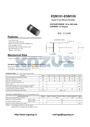 ESM106 datasheet - Super Fast Siltcon Rectifier