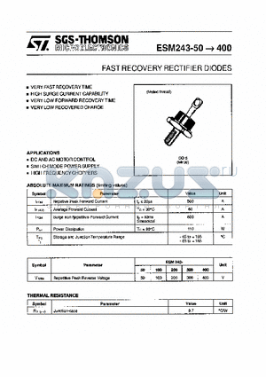 ESM243-300 datasheet - FAST RECOVERY RECTIFIER DIDODES