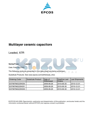 B37981M5223K054 datasheet - Multilayer ceramic capacitors