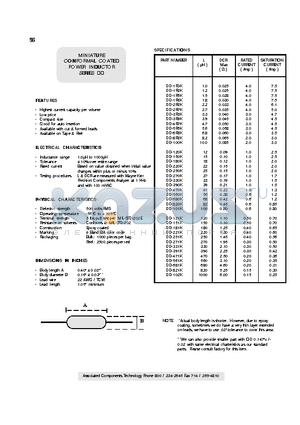 DD-100K datasheet - MINIATURE CONFORMAL COATED POWER INDUCTOR SERIES DD