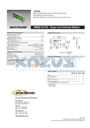 4B06B-514-101 datasheet - Surge Line Protection Module