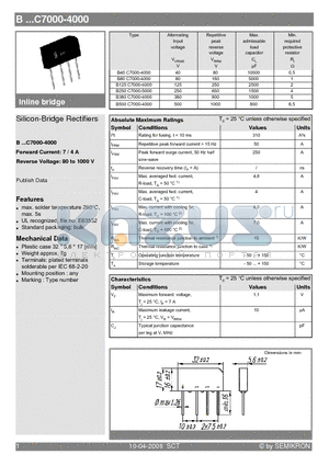 B380C7000-4000 datasheet - Silicon-Bridge Rectifiers