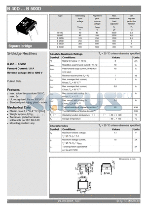 B380D datasheet - Si-Bridge Rectifiers