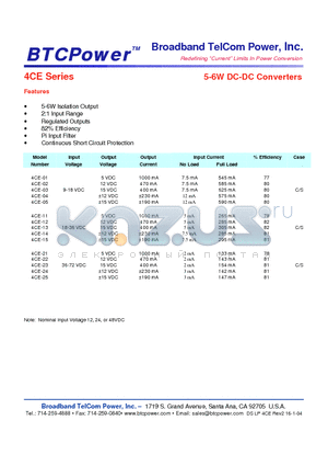 4CE-15 datasheet - 5-6W DC-DC Converters