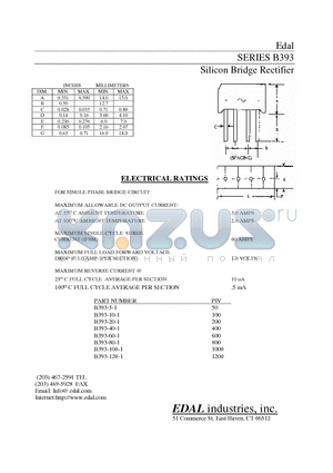 B393-80-1 datasheet - Silicon Bridge Rectifier