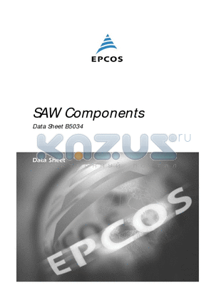 B39461-B5034-H810 datasheet - SAW Components Low-Loss Filter 456,00 MHz