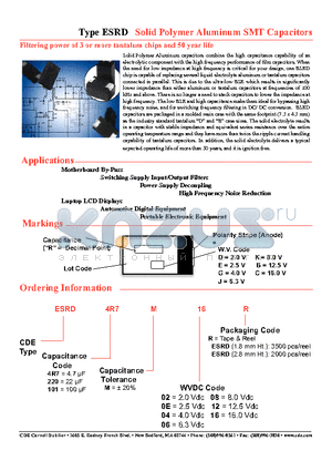 ESRD100M06R datasheet - Solid Polymer Aluminum SMT Capacitors