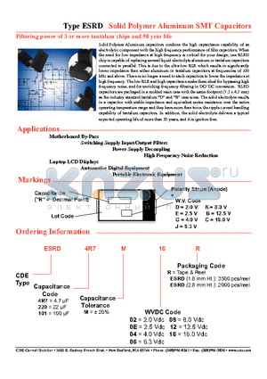 ESRD151M04XR datasheet - Solid Polymer Aluminum SMT Capacitors