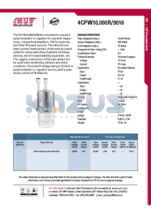 4CPW10-000R datasheet - Switch tube or pulse modulator