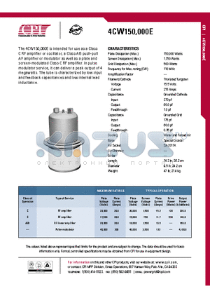 4CW150-000E datasheet - RF amplifier