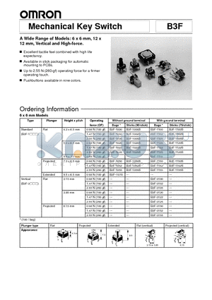 B3F-1025 datasheet - Mechanical Key Switch