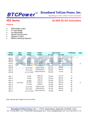4EE-04 datasheet - 25-30W DC-DC Converters