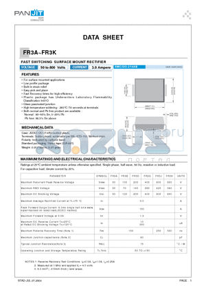 FR3B datasheet - FAST SWITCHING SURFACE MOUNT RECTIFIER