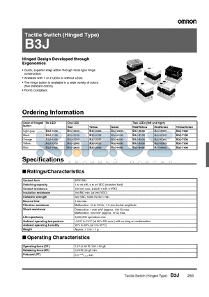 B3J-2100 datasheet - Tactile Switch (Hinged Type)