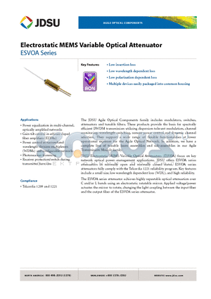 ESVOA-CC6203 datasheet - Electrostatic MEMS Variable Optical Attenuator